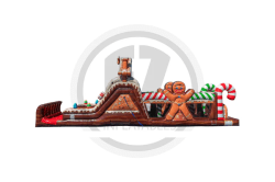 gingerbread house obstacle course christmas inflatable rental tuls 11 47ft Gingerbread WATER Obstacle Course